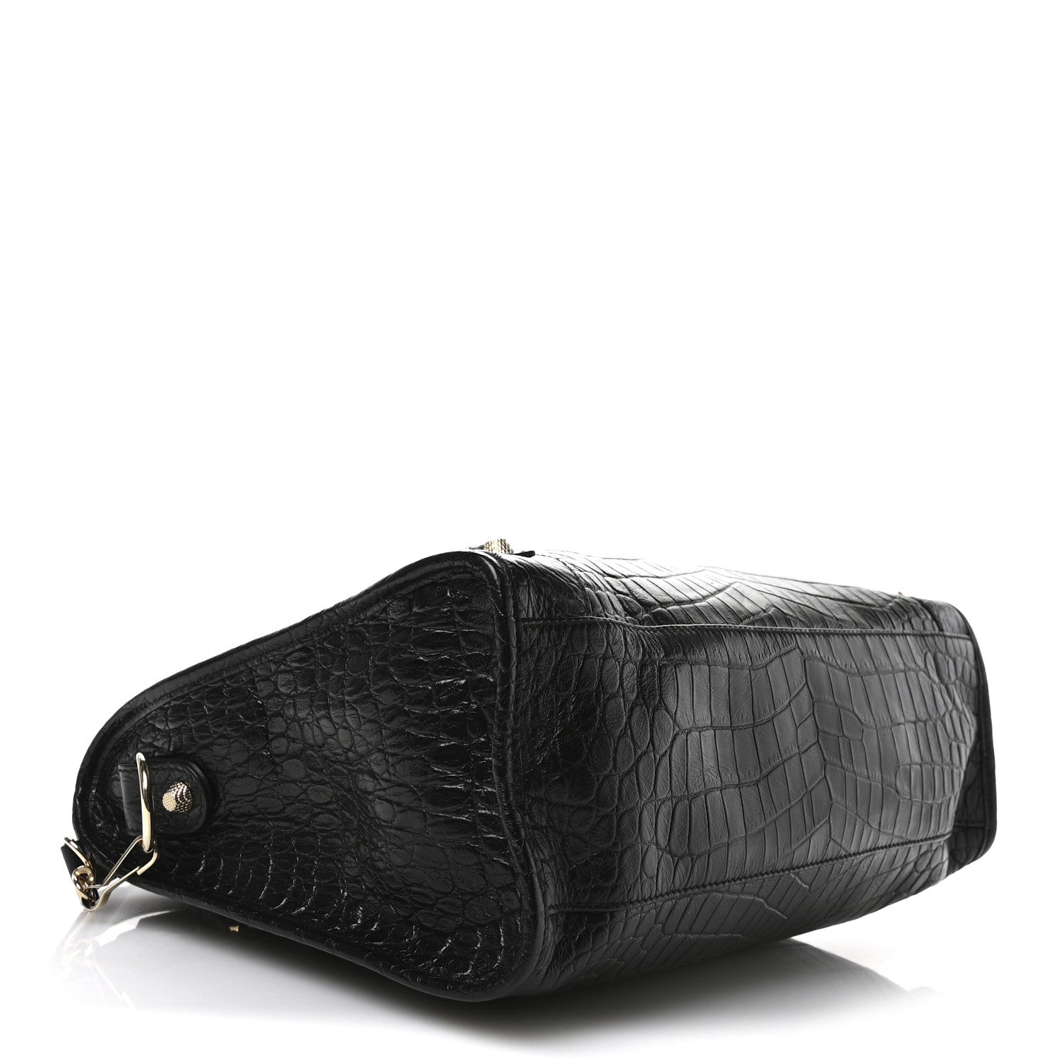 Balenciaga Calfskin Crocodile Embossed Giant 12 Gold Hardware City Black 5 of 11