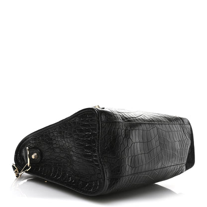 Balenciaga Calfskin Crocodile Embossed Giant 12 Gold Hardware City Black 5 of 11