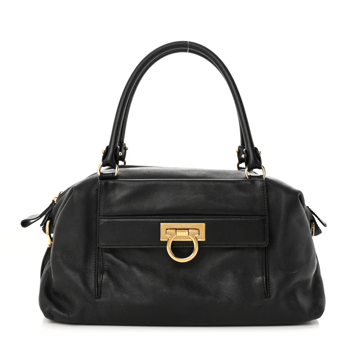 Calfskin Sofia Satchel Black