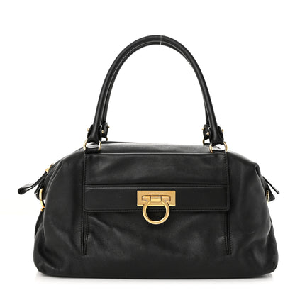 Salvatore Ferragamo Calfskin Sofia Satchel Black 1 of 15