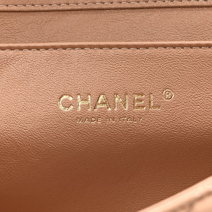 Chanel Lambskin Quilted Clutch with Chain Flap Beige Fonce 6 of 11