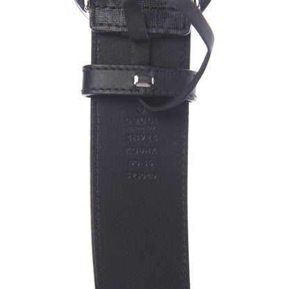 Gucci GG Supreme Monogram Selleria Calfskin Interlocking G 40mm Belt 90 36 Black Grey 3 of 6