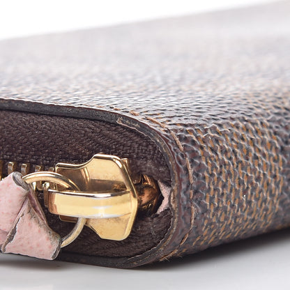 Louis Vuitton Damier Ebene Clemence Wallet Rose Ballerine 5 of 9