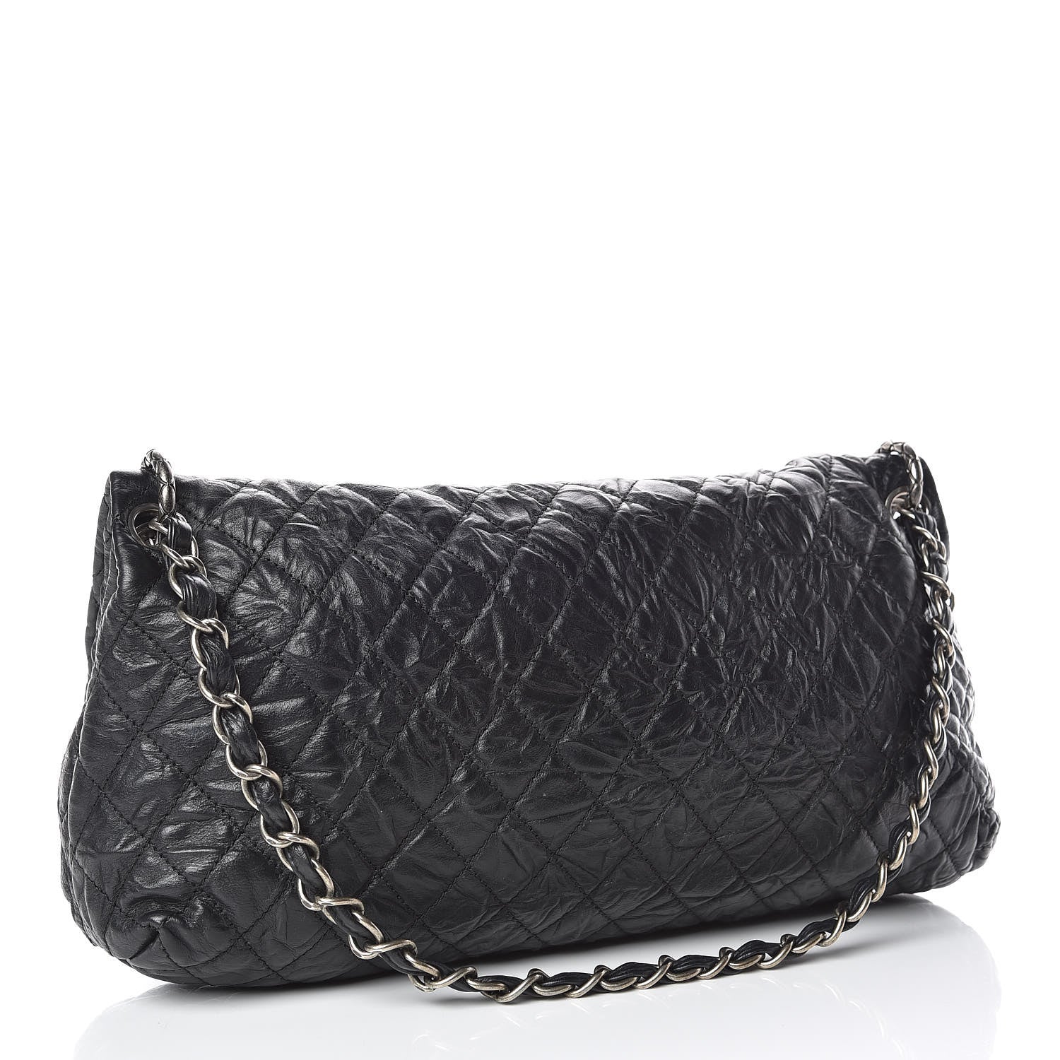 Chanel Aged Calfskin Quilted Coco Rider Fold Over Flap Black 3 of 11