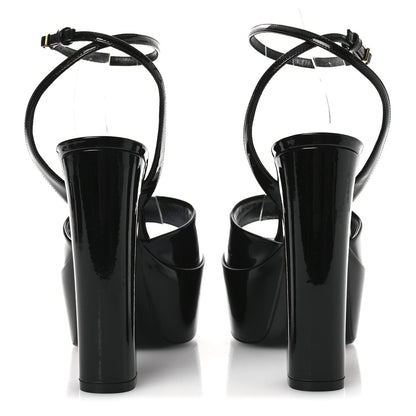 Saint Laurent Patent Jodie 95 Platform Sandals 39.5 Black 6 of 10