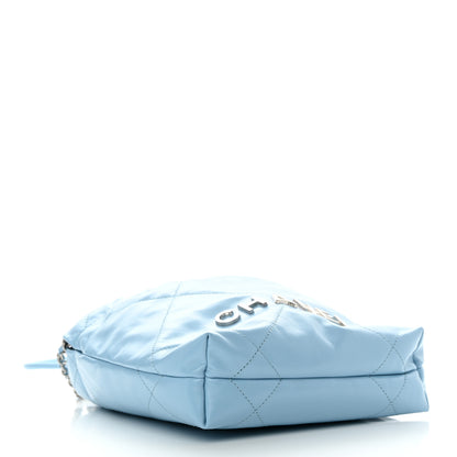 Chanel Shiny Calfskin Quilted Mini Chanel 22 Light Blue 4 of 11