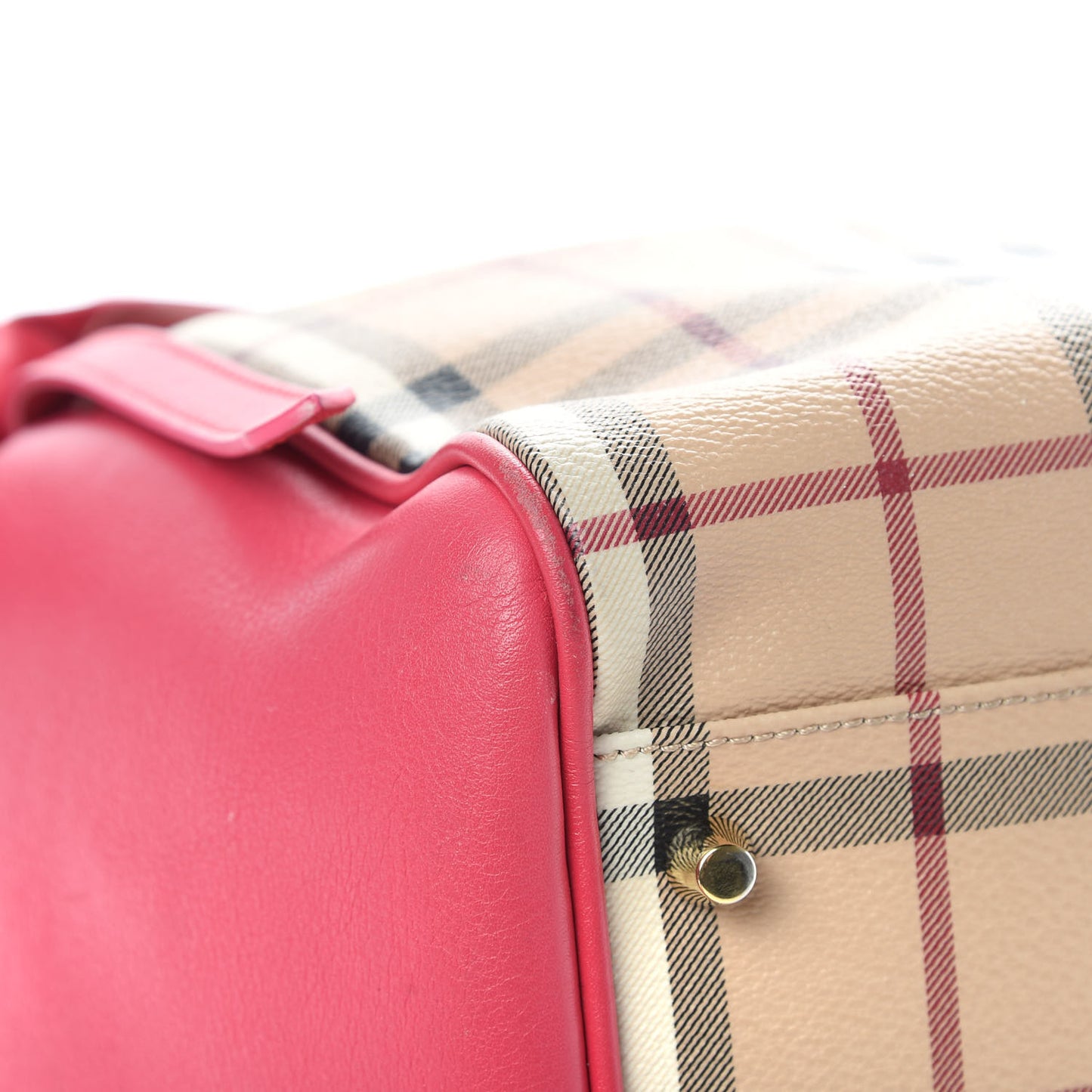Haymarket Check Bow Small Canterbury Tote Bright Crimson Pink