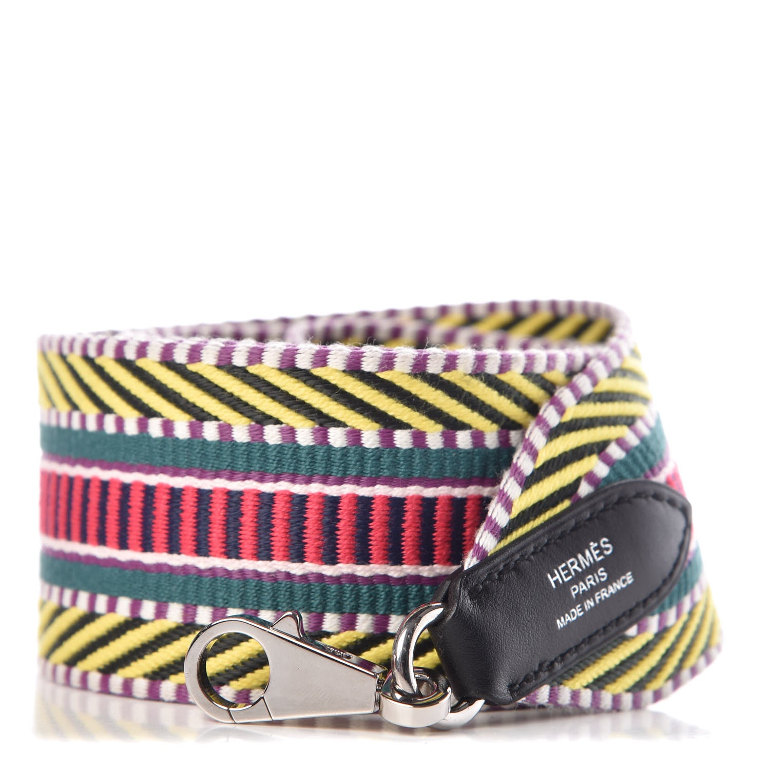 Hermes Toile Swift 50mm Sangle Cavale Shoulder Strap Multicolor Black 1 of 5