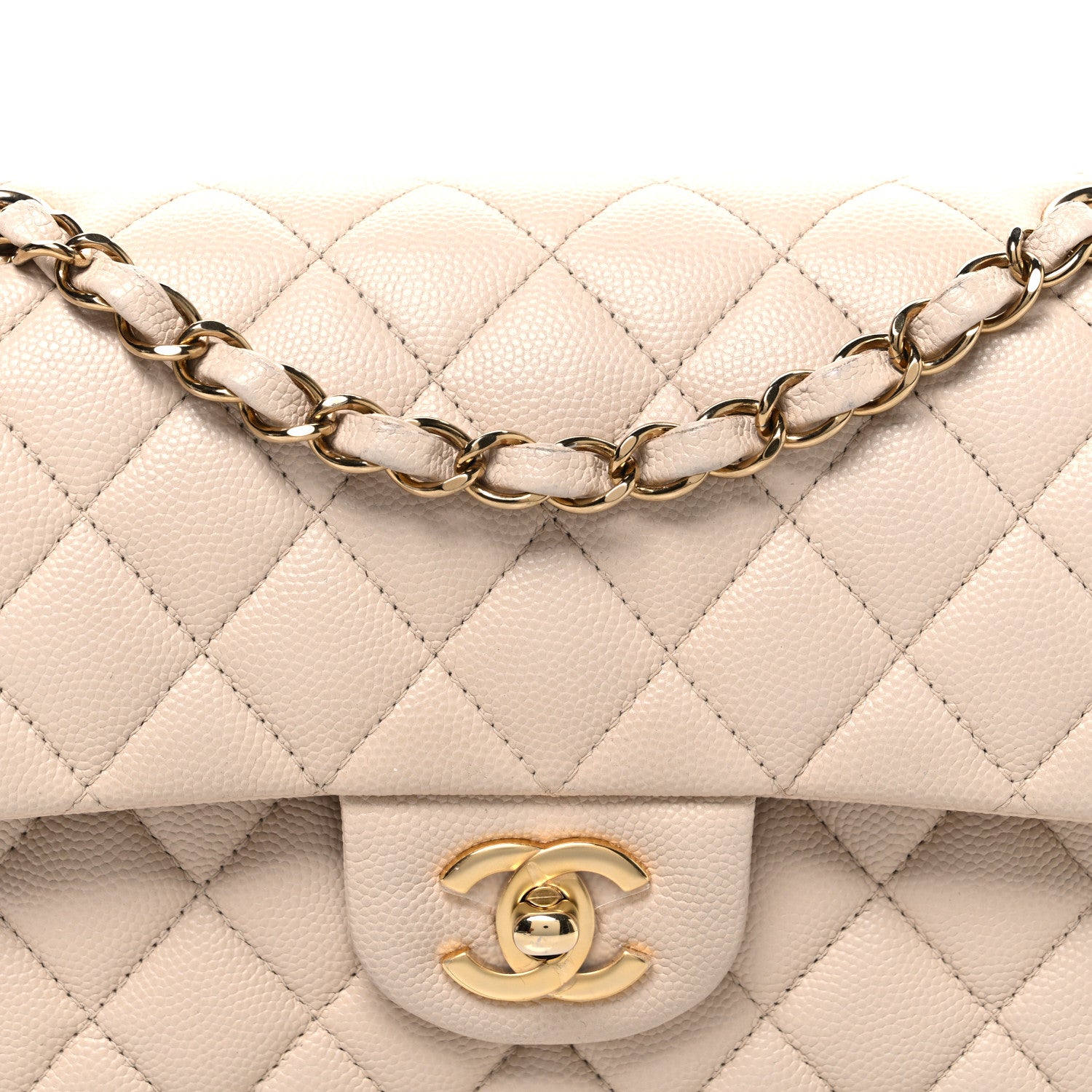 Chanel Caviar Quilted Small Double Flap Beige 8 of 10