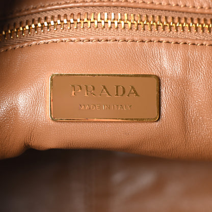 Prada Soft Calfskin Large Aimee Shoulder Bag Caramel 6 of 9