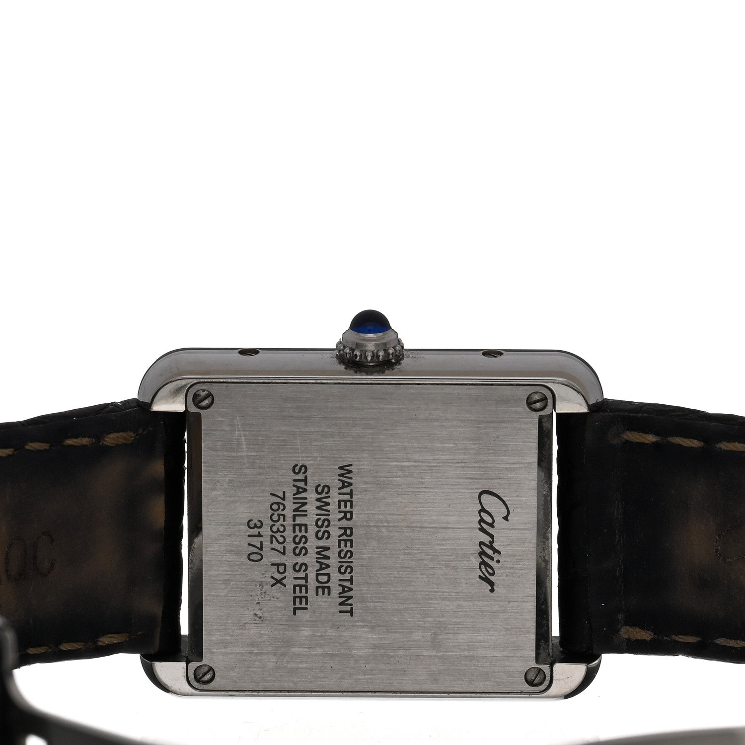 Cartier Stainless Steel Alligator 24mm Tank Solo Piano Quartz Watch 4 of 5