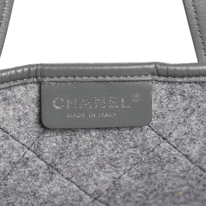 Chanel Wool Quilted Large Shopping Tote Grey 7 of 8