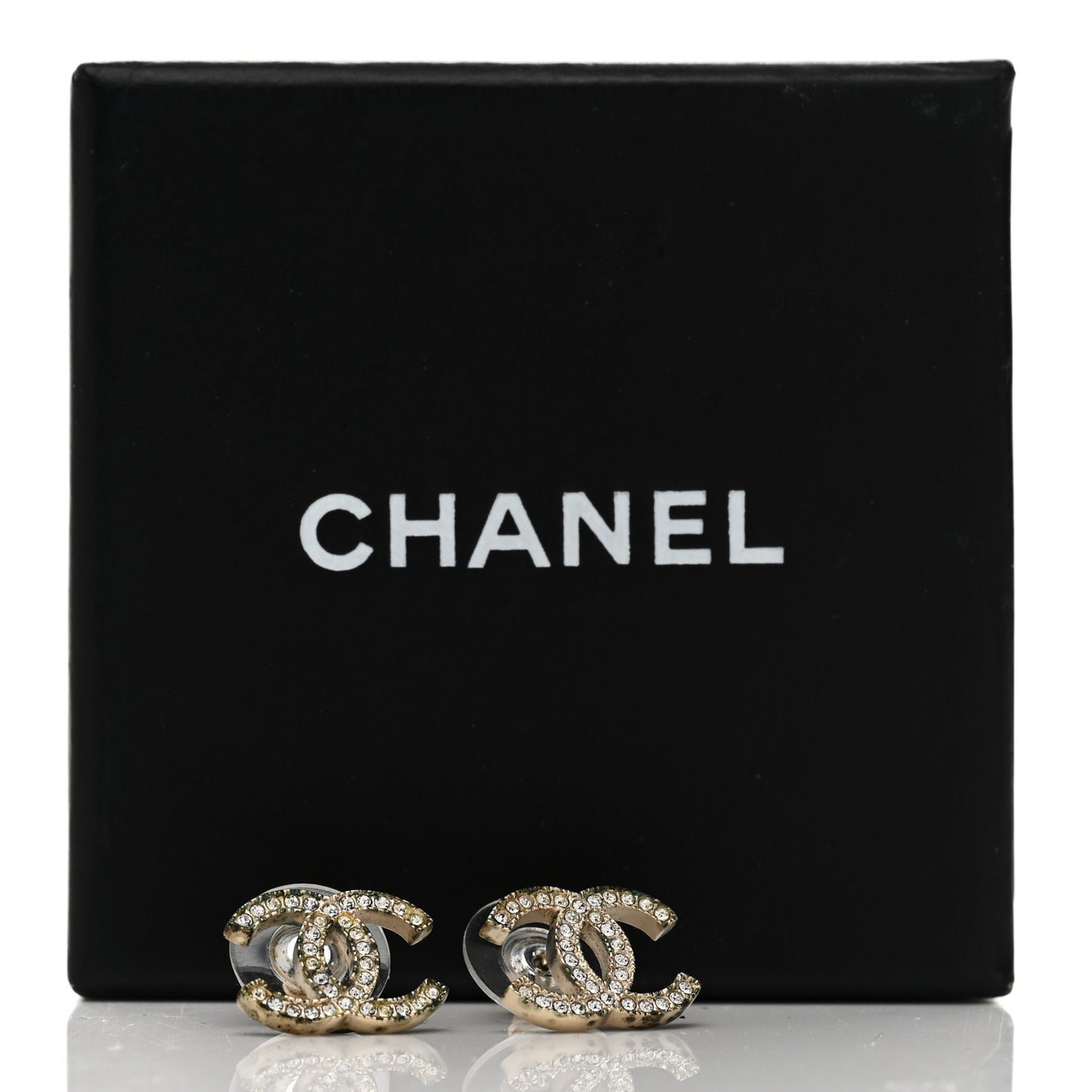 Crystal CC Earrings Gold