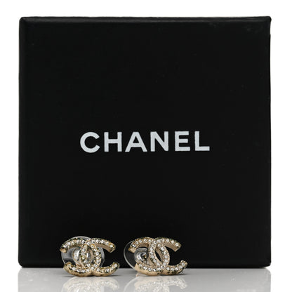 Chanel Crystal CC Earrings Gold 5 of 5