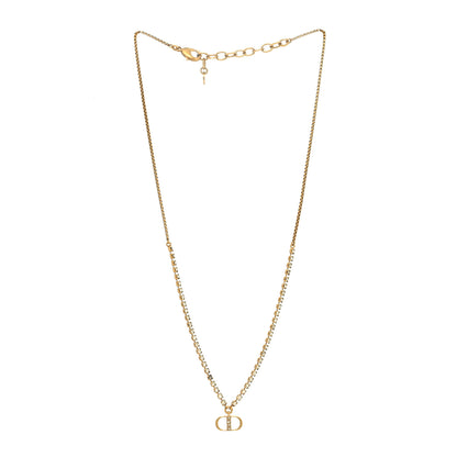 Christian Dior Metal Crystal Petite CD Necklace Gold 3 of 6