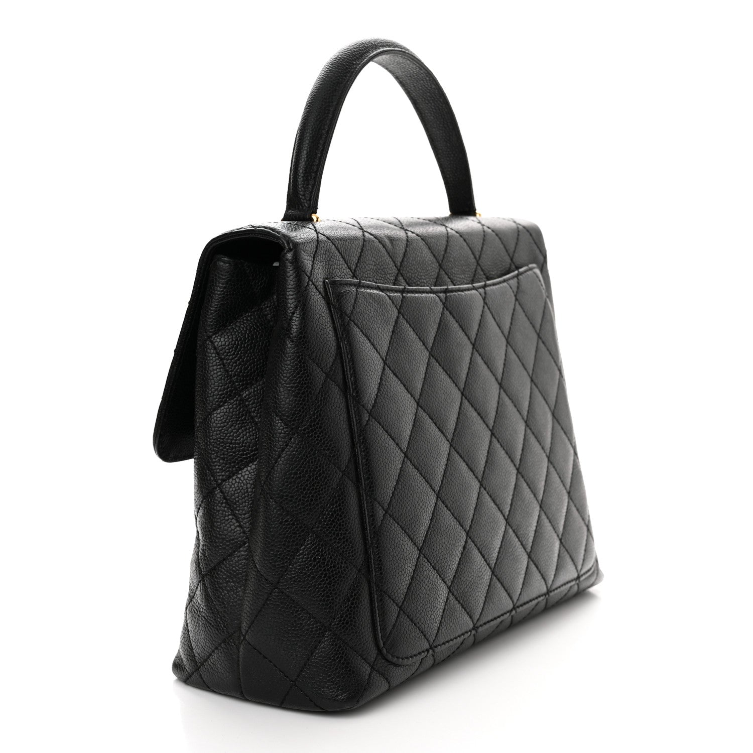 Chanel Caviar Quilted Jumbo Kelly Flap Black 3 of 9