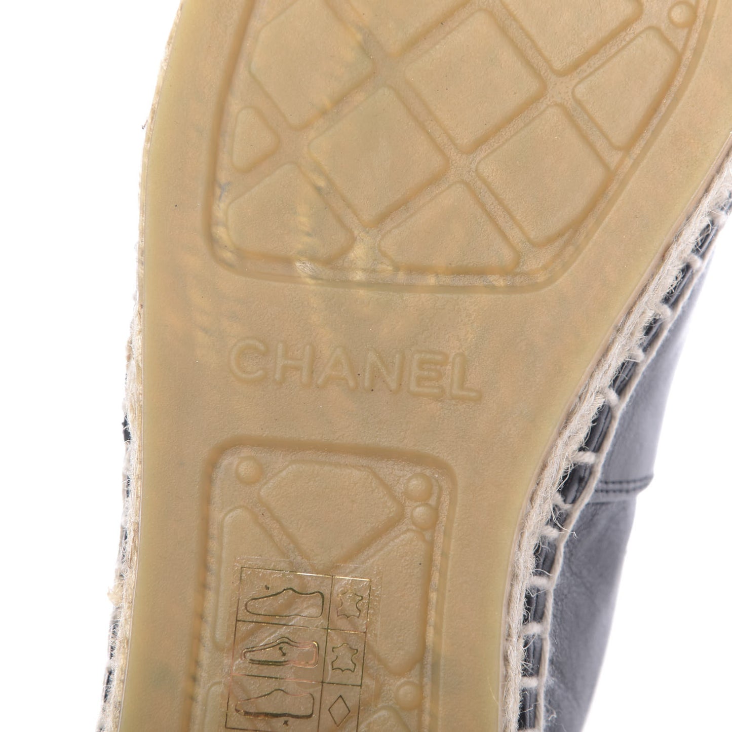 Calfskin Chain CC Espadrilles 39 Black