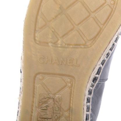 Chanel Calfskin Chain CC Espadrilles 39 Black 8 of 9