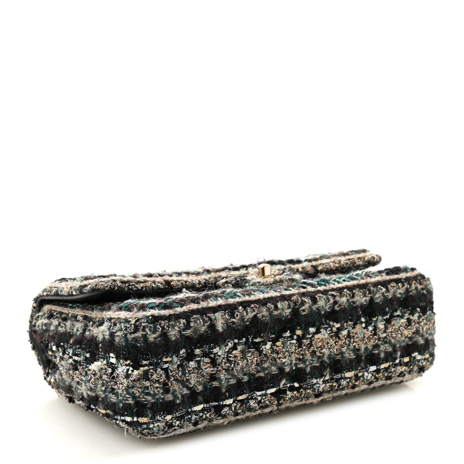 Chanel Tweed Braid Medium Flap Turquoise Multicolor 4 of 11