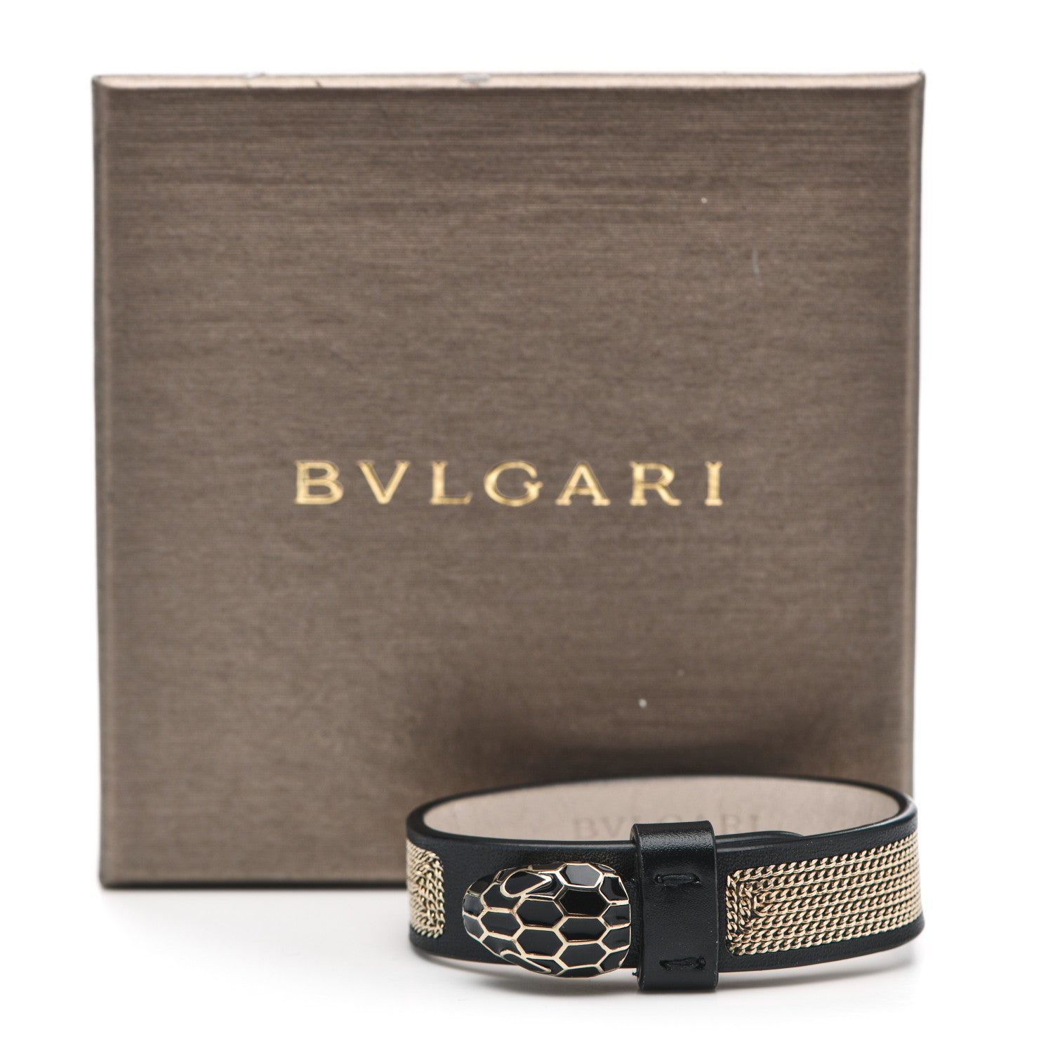 Bulgari Leather Serpenti Forever Bracelet Black 4 of 4