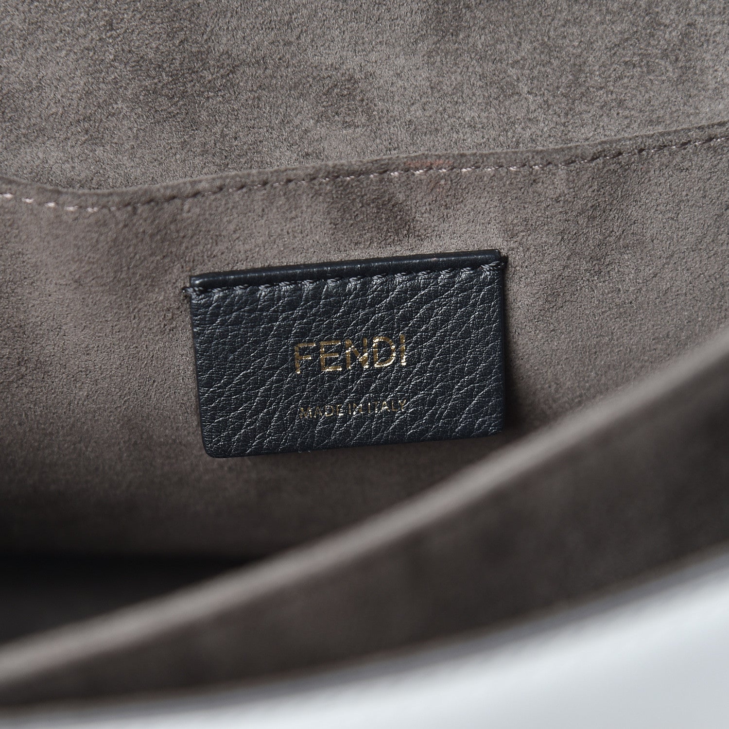Fendi Calfskin Grommet Scalloped Kan I Shoulder Bag White Black Multicolor 6 of 10