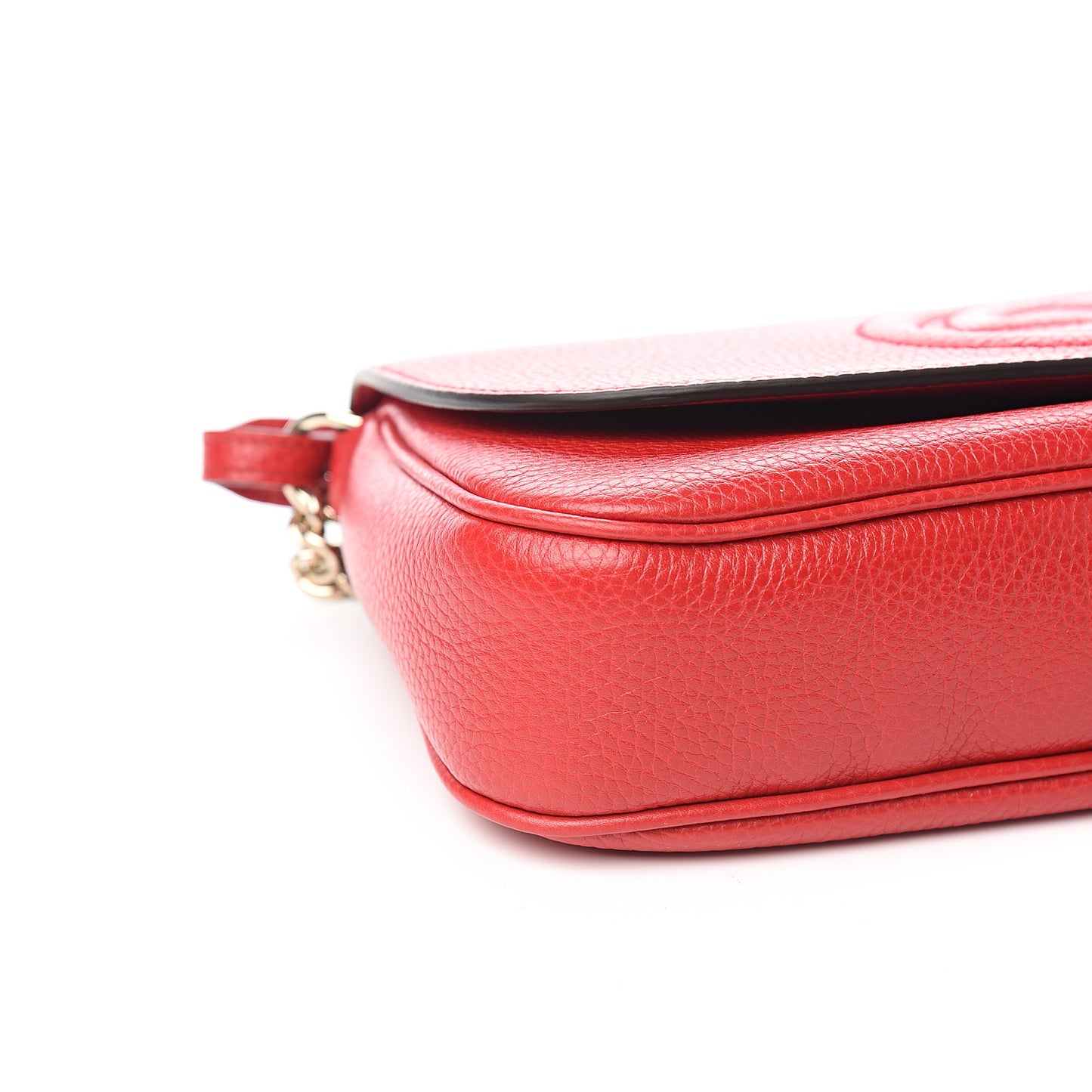 Pebbled Calfskin Medium Soho Flap Crossbody Vibrant Red