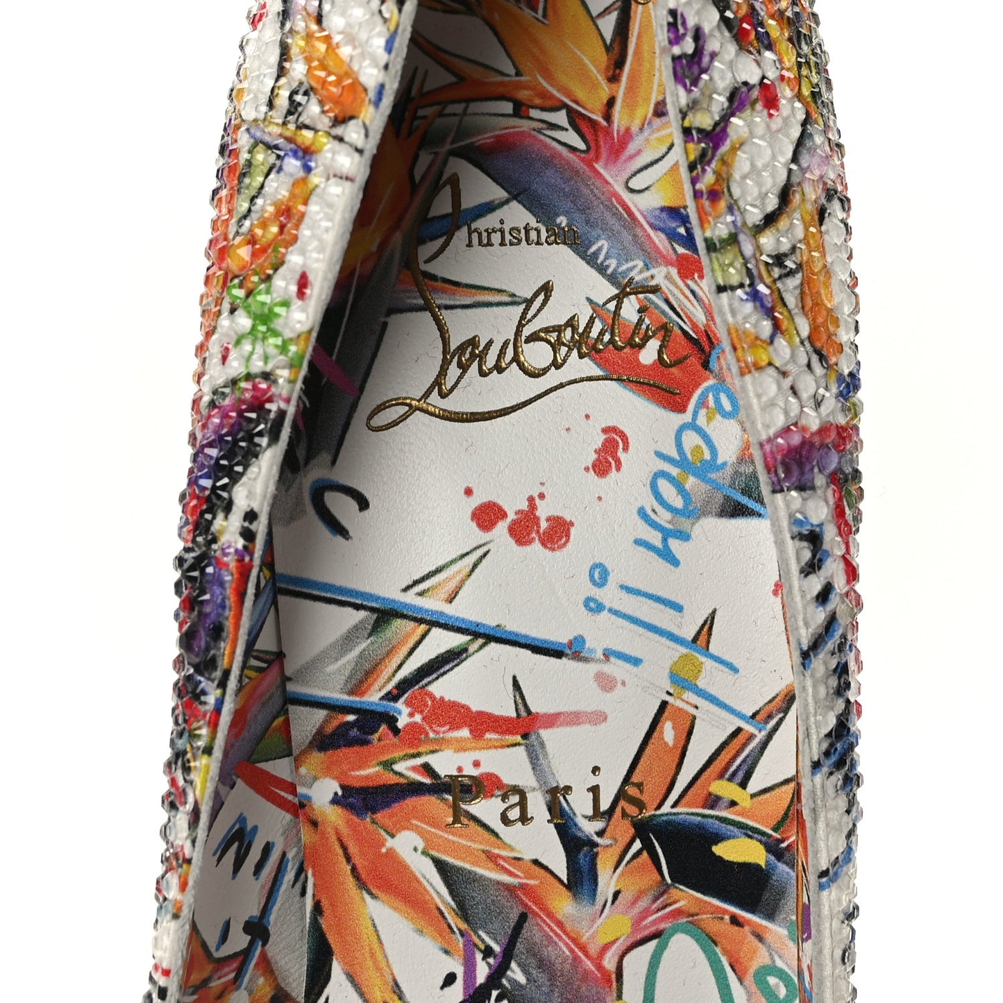 Crepe Satin Crystal Printed So Kate Strass Freedom 120 Pumps 38 Multicolor