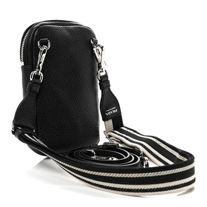 Prada Vitello Daino Soft Mini Crossbody Bag Black 3 of 10