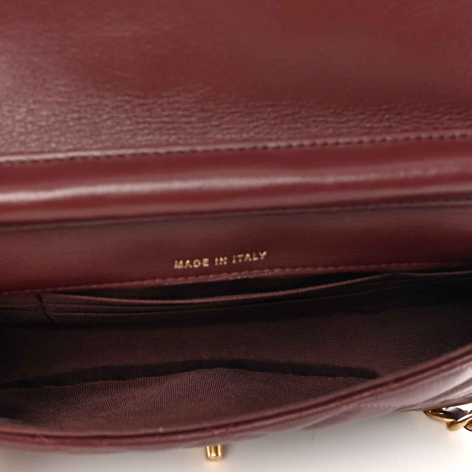 Chanel Calfskin Quilted Coco Mail Clutch With Chain Burgundy 6 of 11