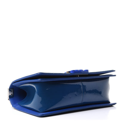 Chanel Patent Calfskin Quilted Medium Plexiglass Boy Flap Blue 4 of 12