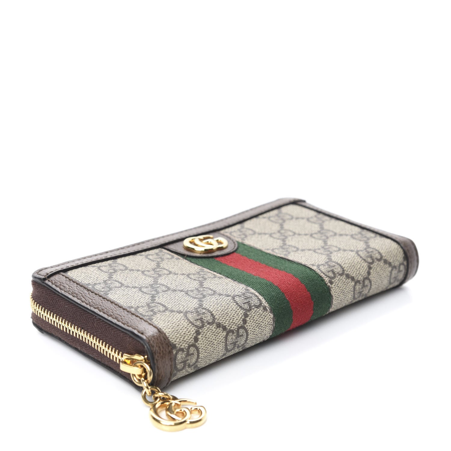 Gucci GG Supreme Monogram Web Ophidia Zip Around Wallet Brown 4 of 7