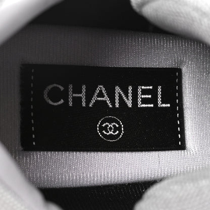 Chanel Suede Velvet Lambskin CC Sneakers 37.5 Grey 6 of 8