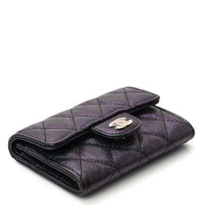Chanel Iridescent Caviar Quilted Flap Card Holder Wallet Black 4 of 7