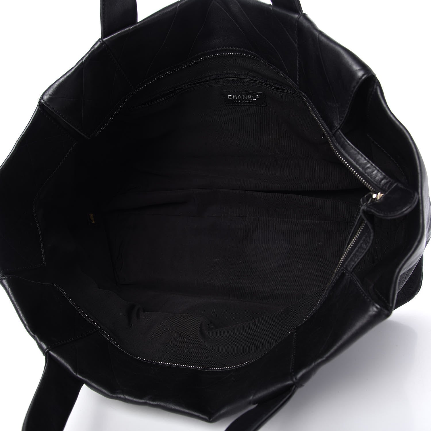 Chanel Calfskin Chevron CC All Day Long Tote Black 5 of 10