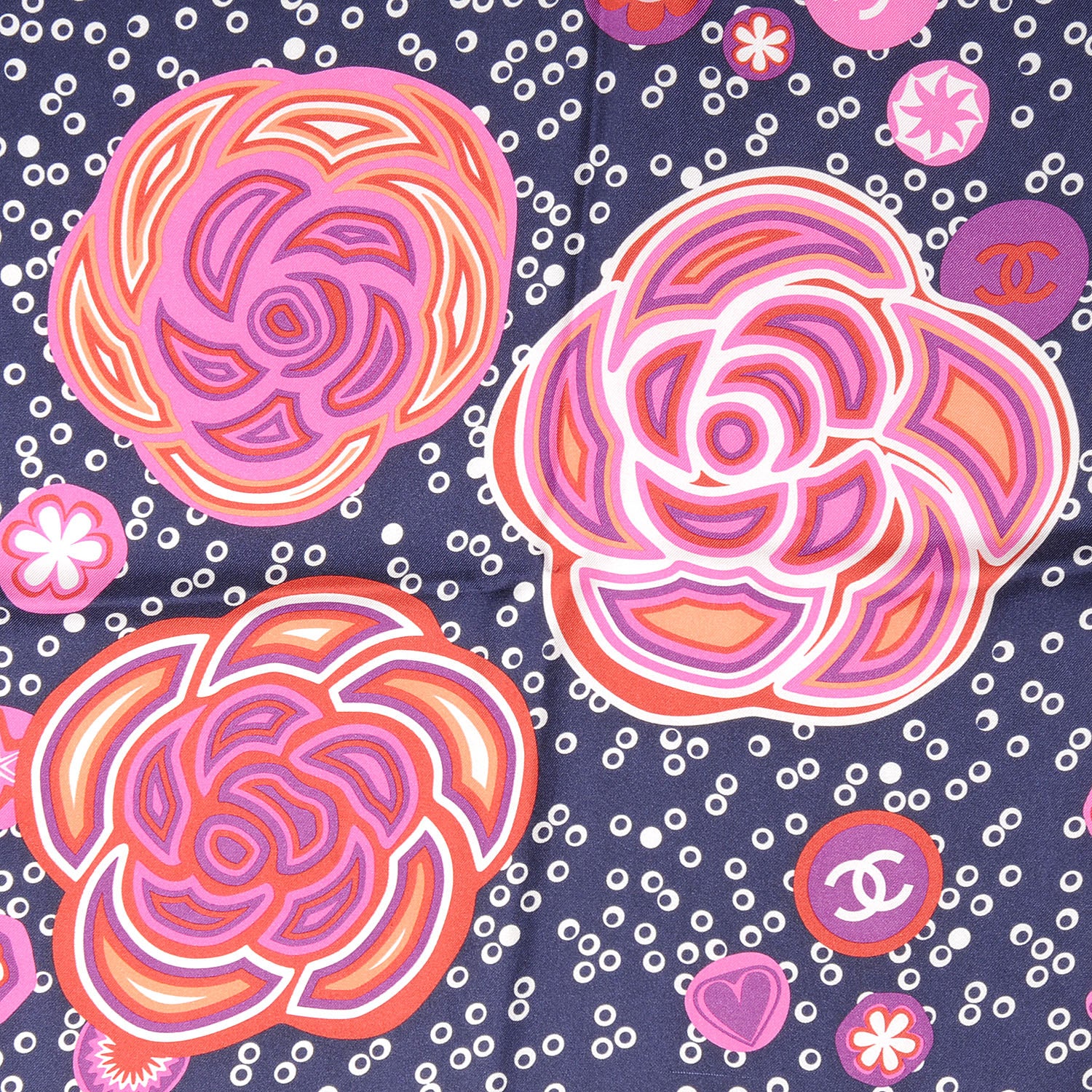 Chanel Silk Camellia Flower Scarf 5 of 9