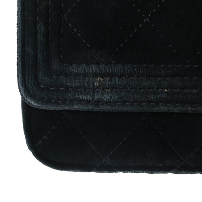 Chanel Velvet Quilted Boy Wallet On Chain WOC Black 14 of 14