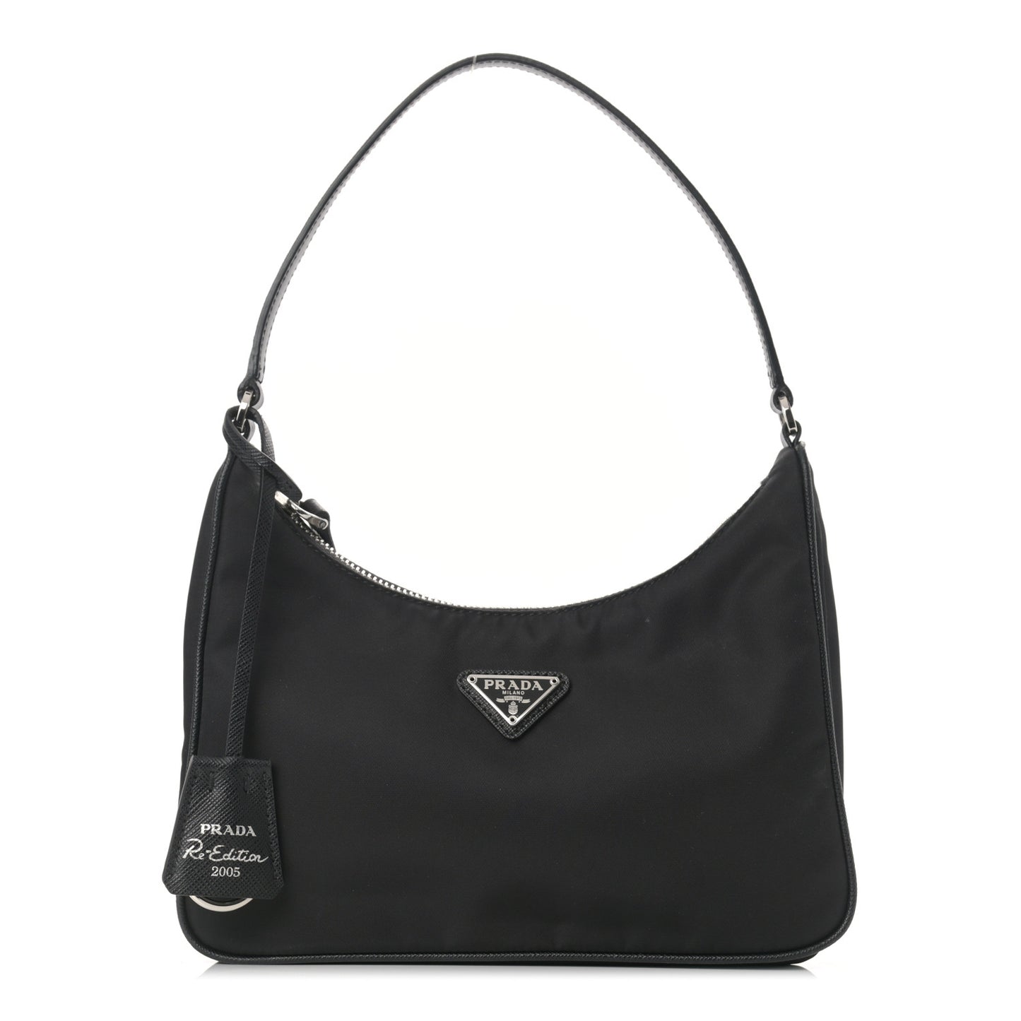 Tessuto Nylon Saffiano Mini Re-Edition 2005 Bag Black
