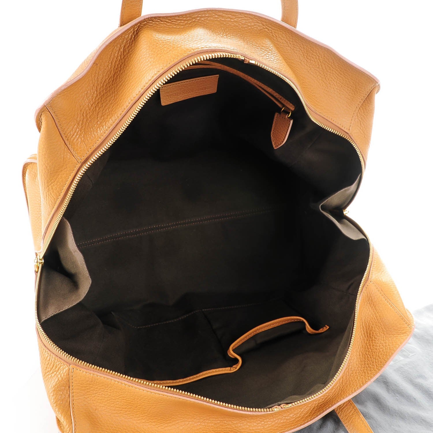 Alexander McQueen Pebbled Calfskin Large Skull Padlock Zip Around Tote Burnt Camel 5 of 7