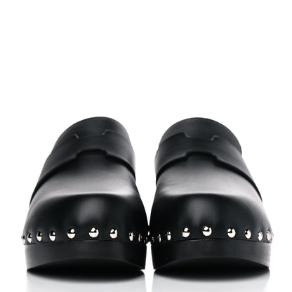 Hermes Calfskin Calya Mules 36 Black 2 of 9