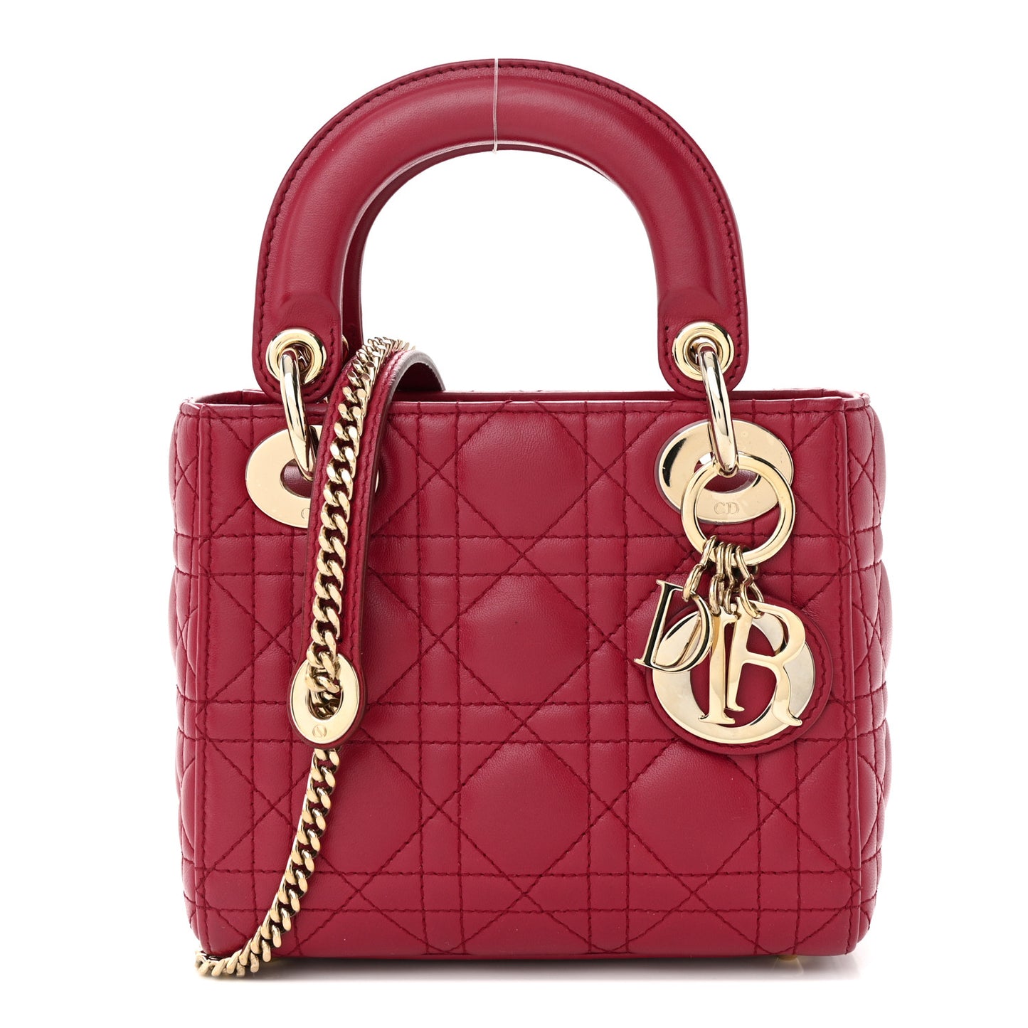 Lambskin Cannage Mini Lady Dior Red