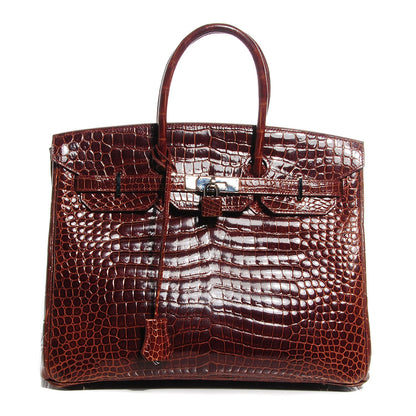 Hermes Shiny Porosus Crocodile Birkin 35 Miel 1 of 29