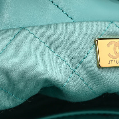 Chanel Shiny Calfskin Quilted Mini Chanel 22 Turquoise 7 of 10
