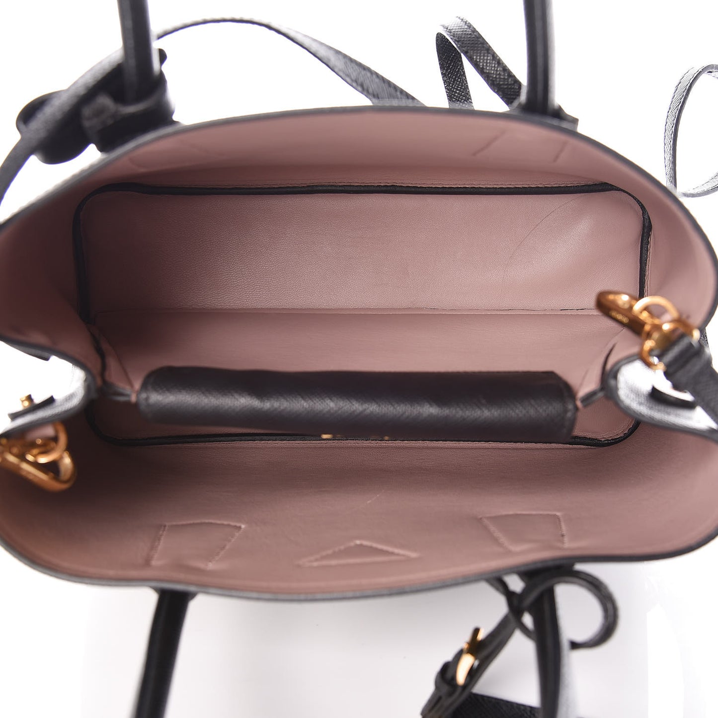 Saffiano Cuir Small Double Bag Black Mughetto