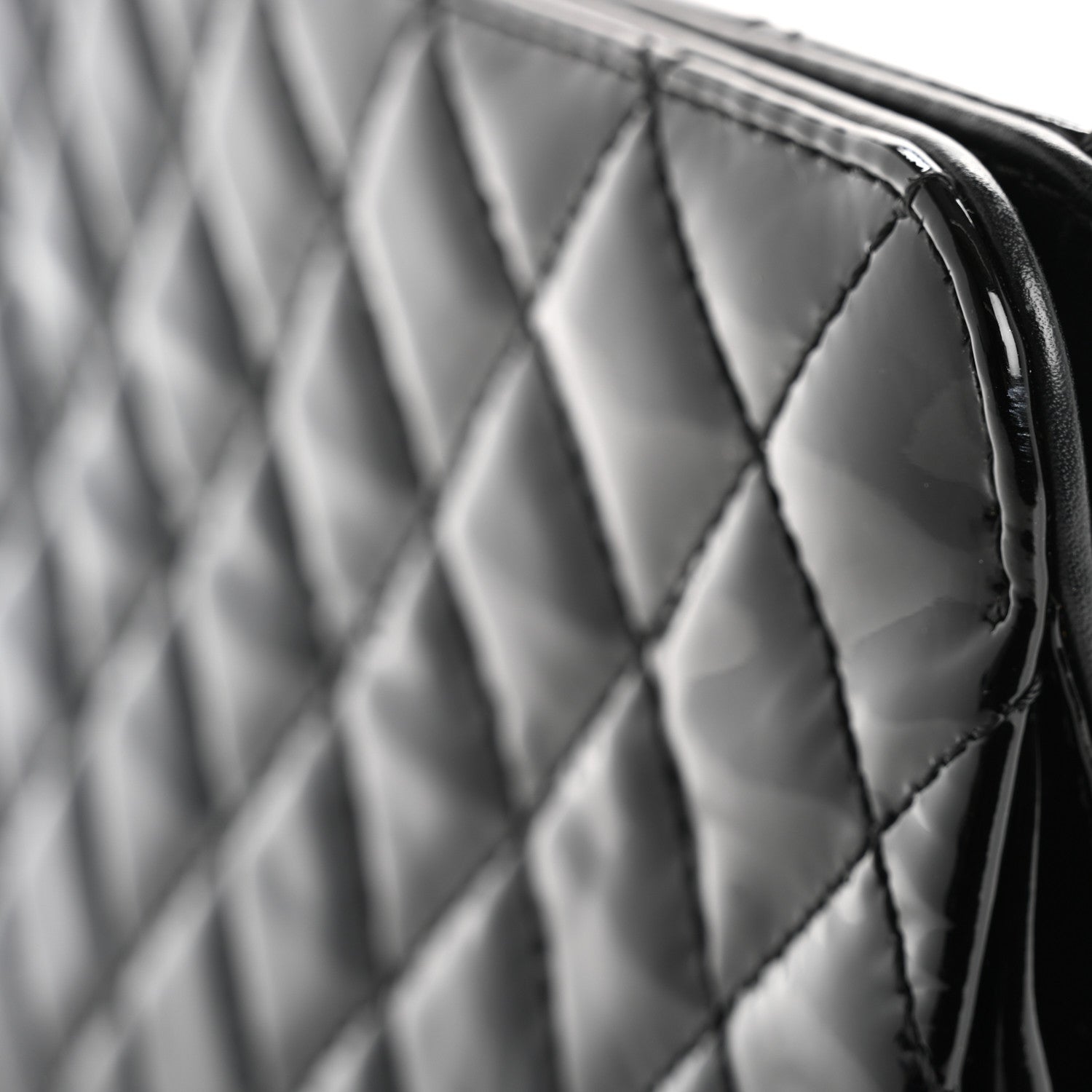 Chanel Patent CC Quilted Timeless Clutch Black 12 of 14