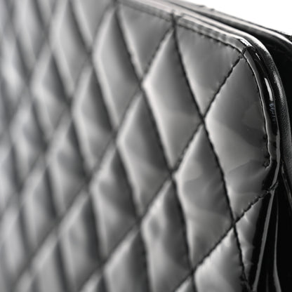 Chanel Patent CC Quilted Timeless Clutch Black 12 of 14