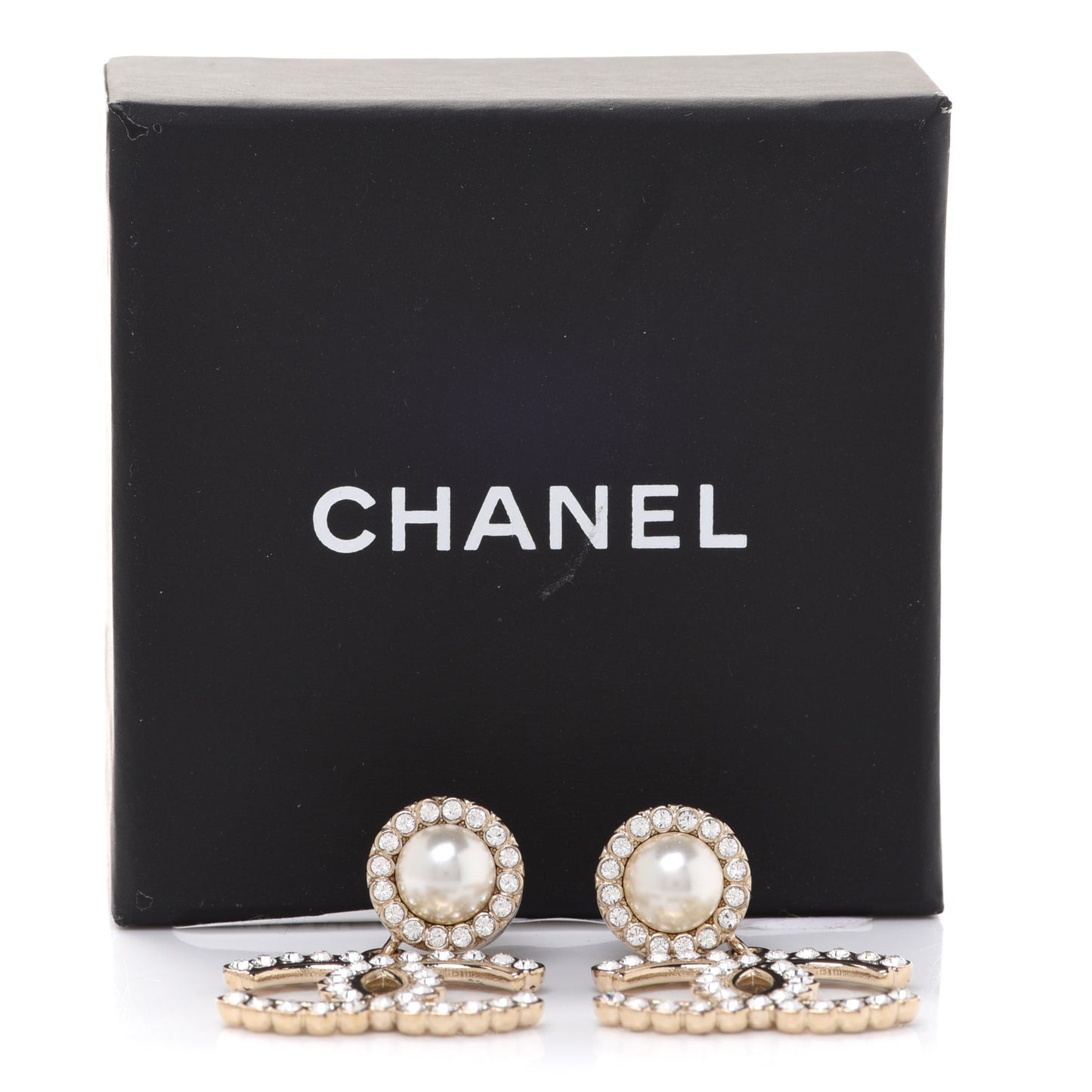 Crystal Pearl Bow-tiful CC Drop Earrings Gold