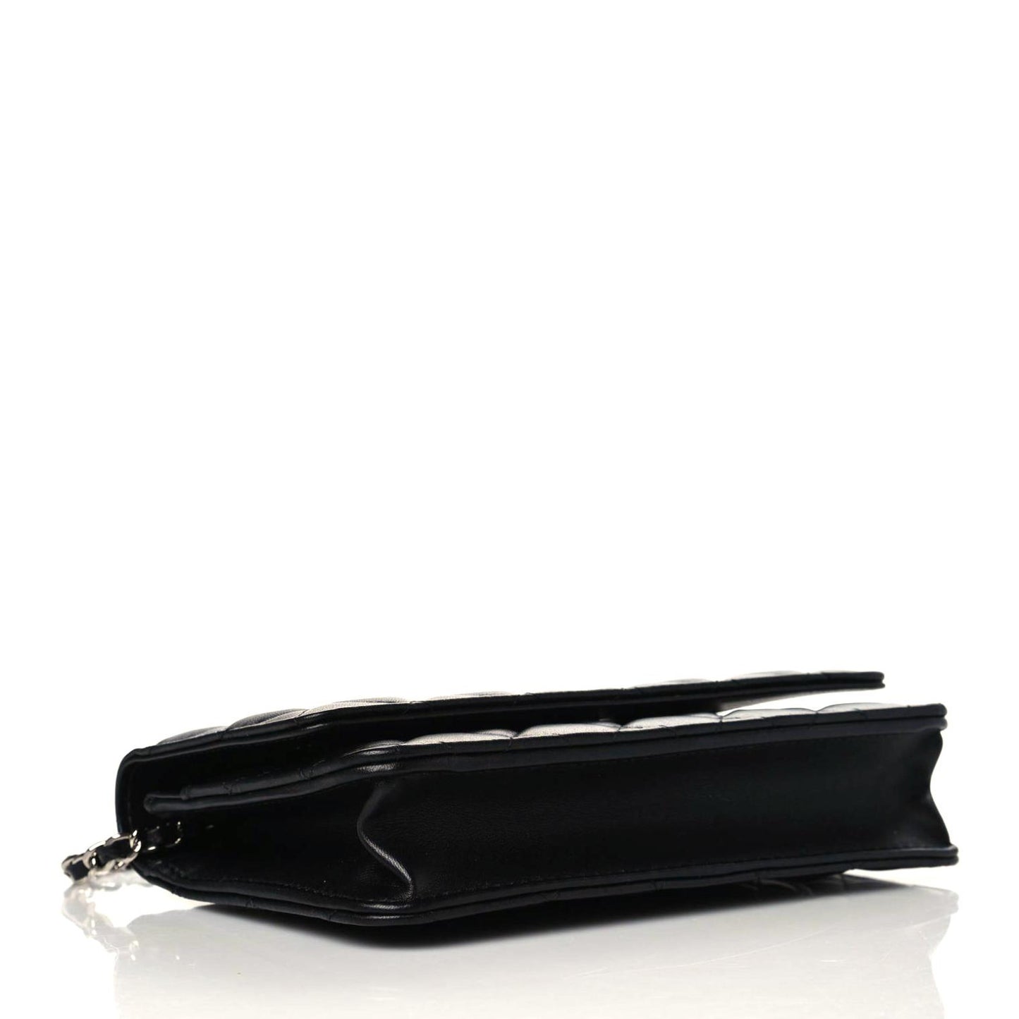 Lambskin Quilted Wallet On Chain WOC Black