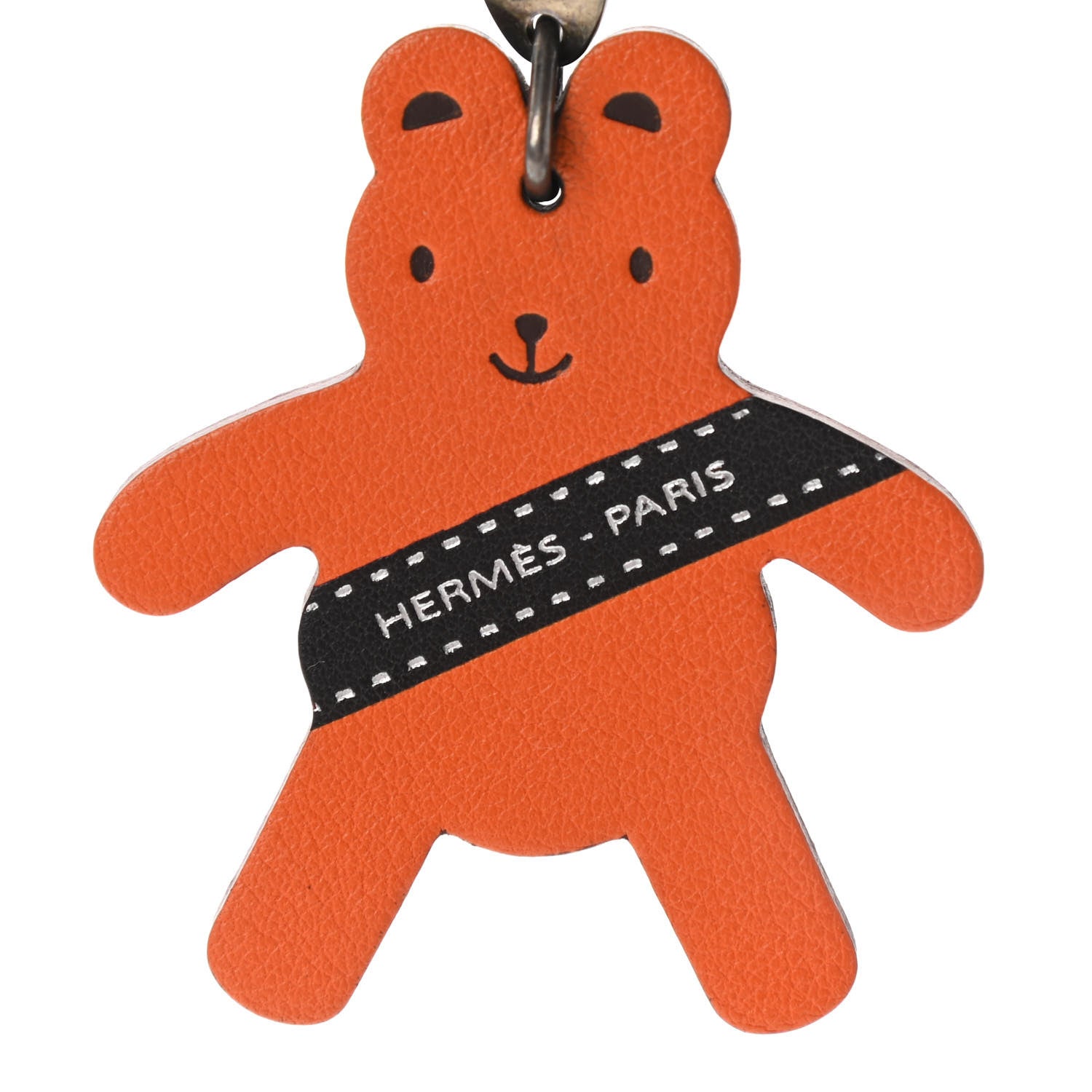 Hermes Tadelakt Berlin Teddy Bear Key Chain Bag Charm Orange 3 of 3