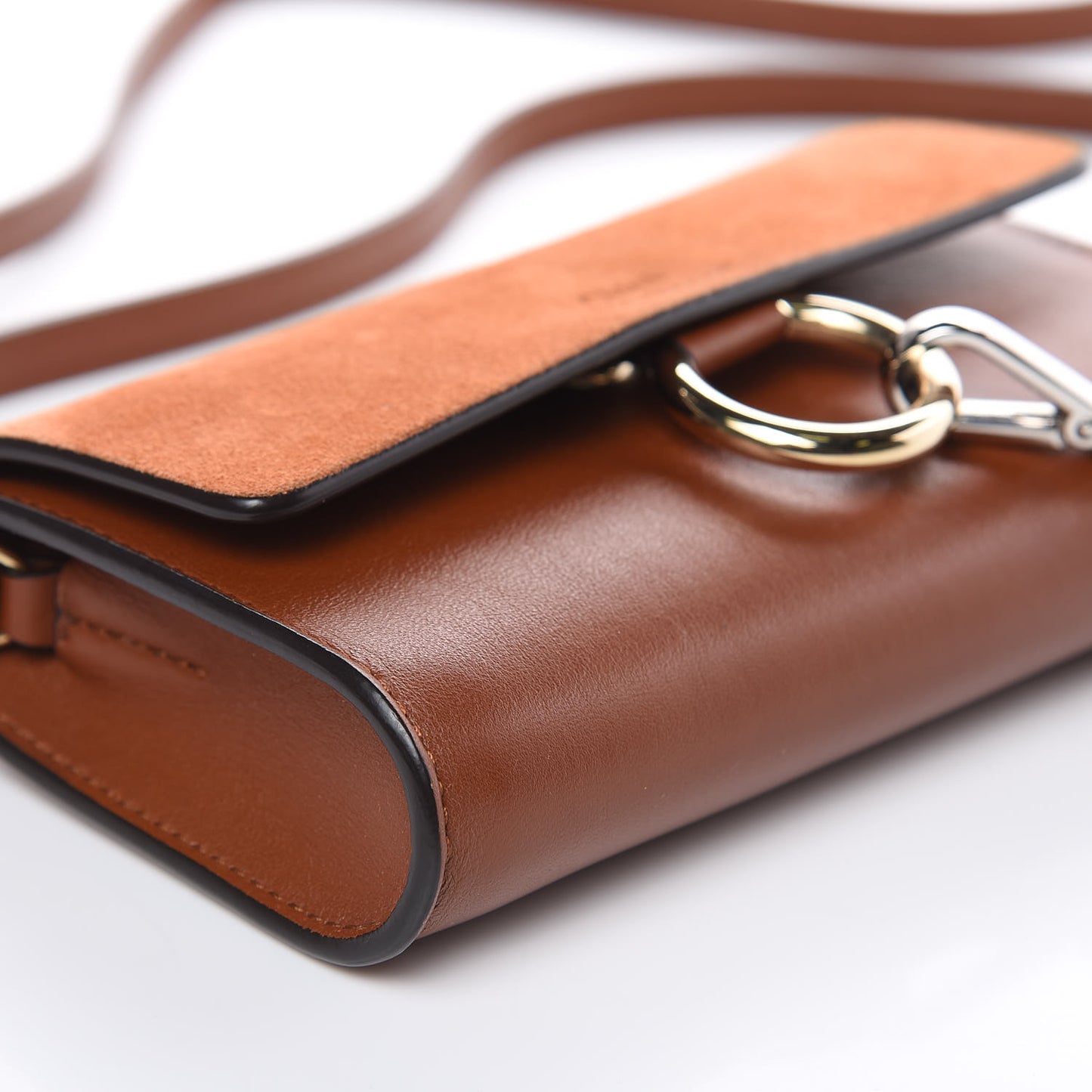 Suede Calfskin Mini Faye Shoulder Bag Tobacco