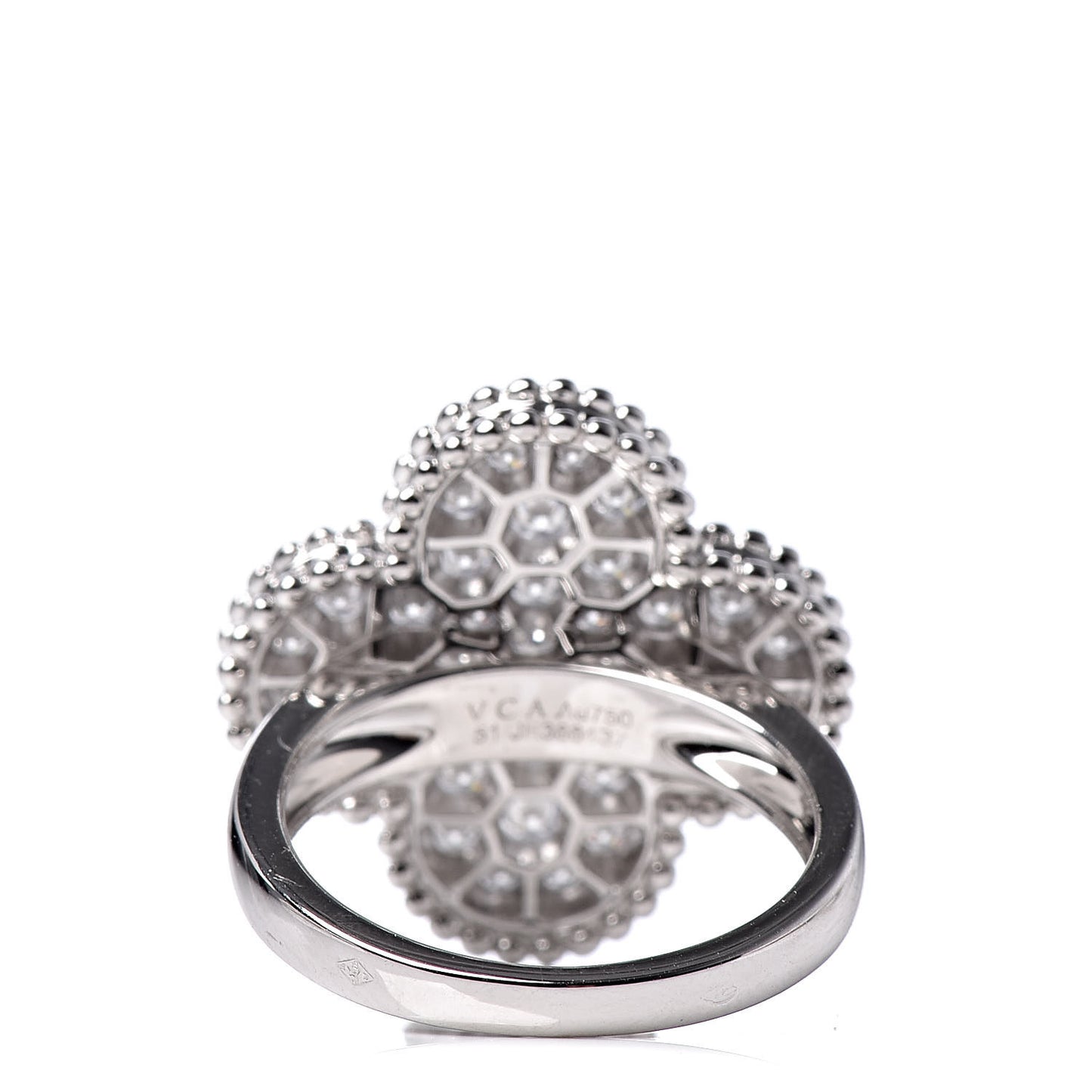 18K White Gold Diamond Magic Alhambra Ring 51 5.75